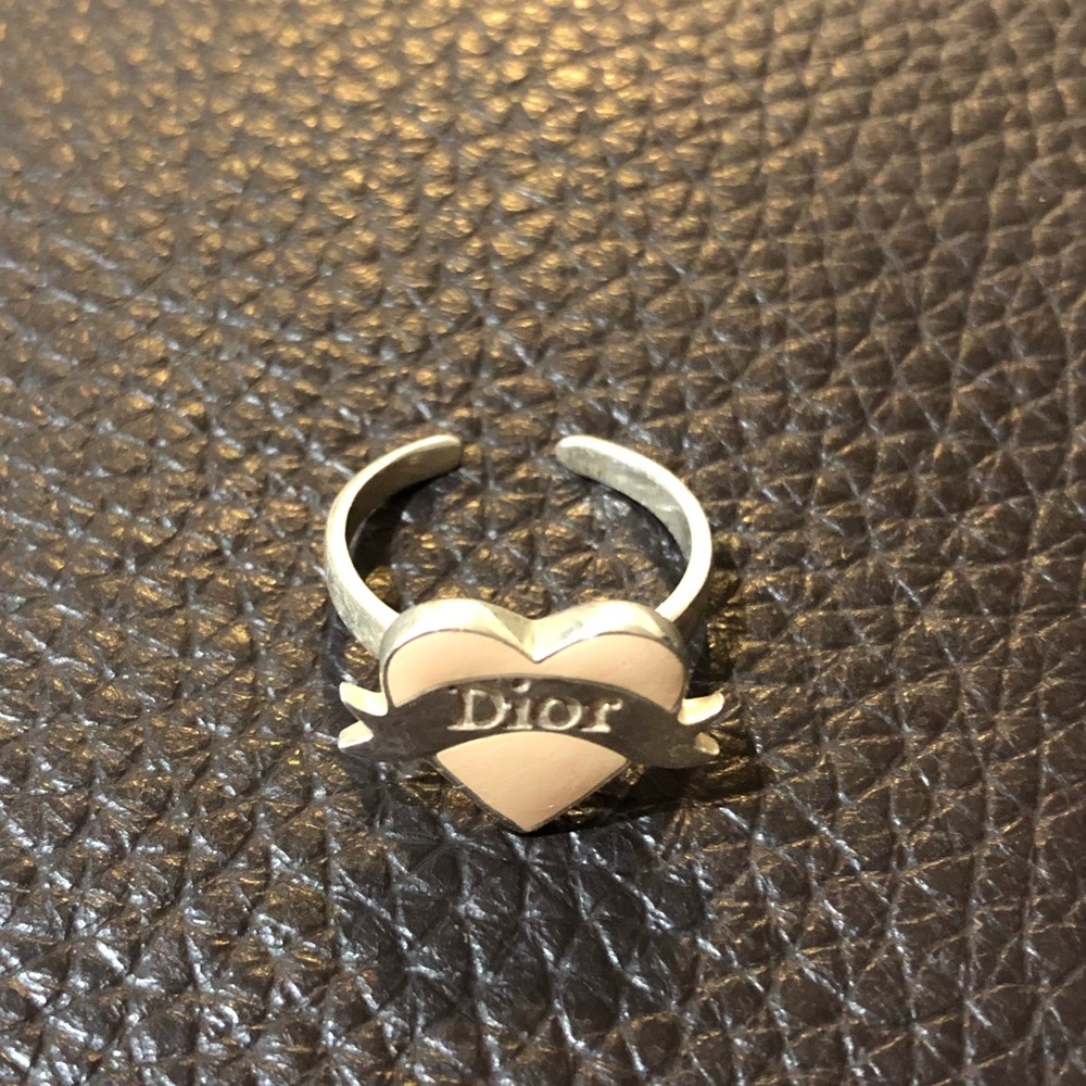 Baby Dior adjustable silver pink heart ring